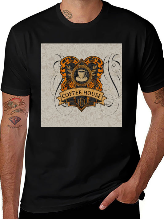 Coffee House Graphic Tee - Vintage Style