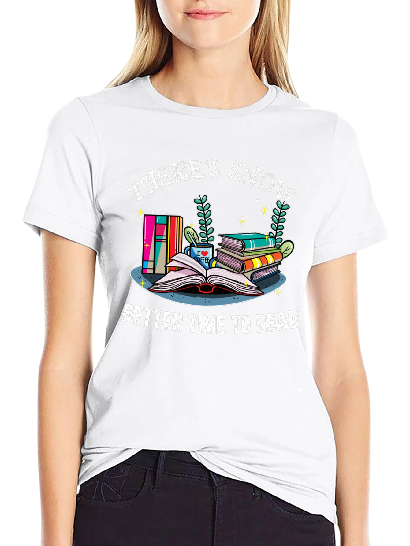 Theres Snow Better Time to Read Graphic T-Shirt