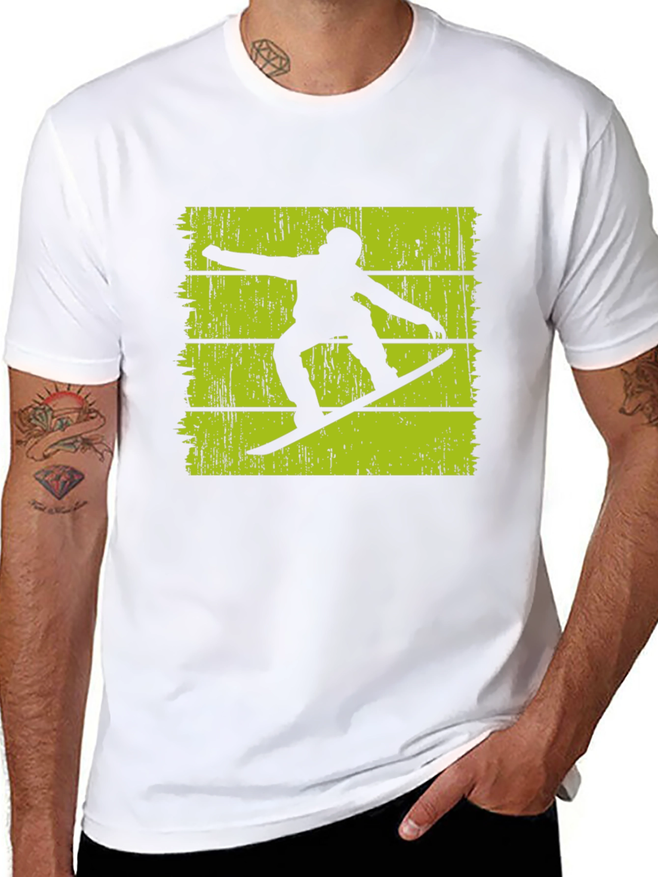 Cool Snowboarder Graphic Tee - Black