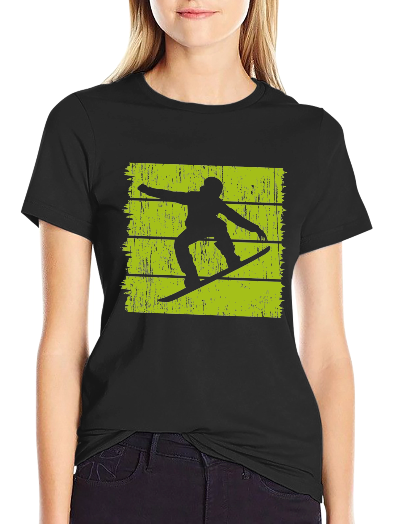 Cool Snowboarder Graphic Tee - Black