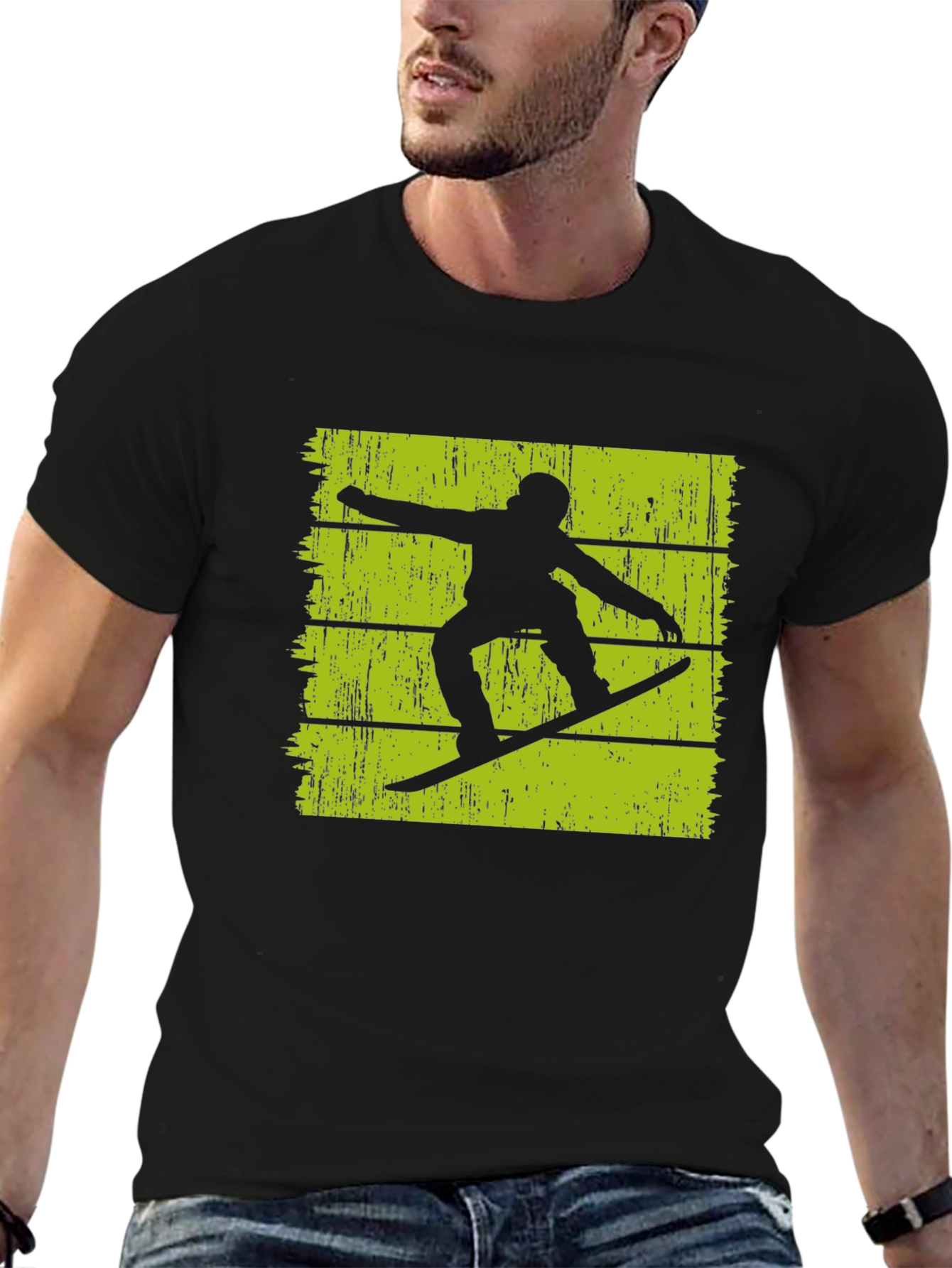 Cool Snowboarder Graphic Tee - Black
