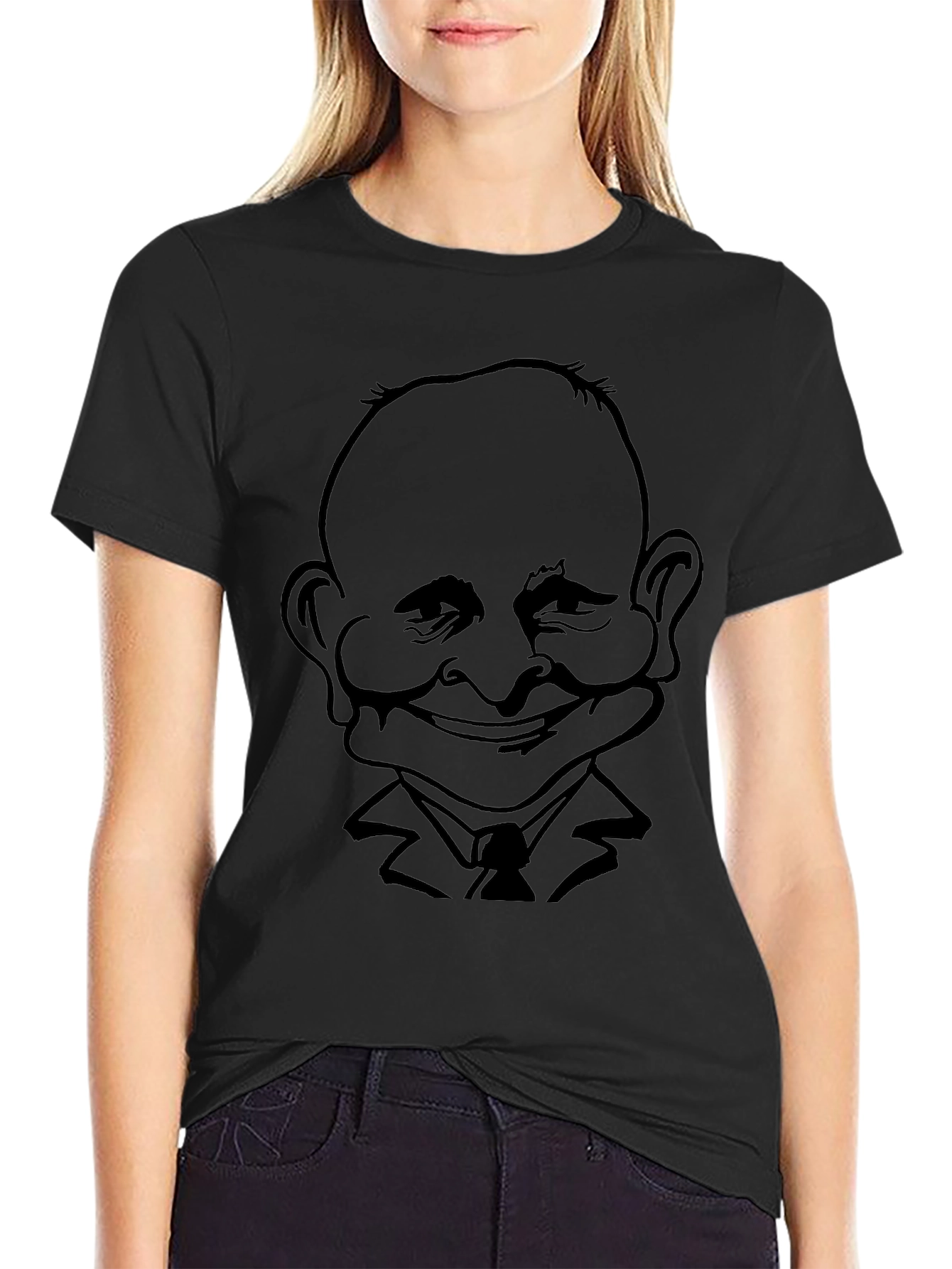 Caricature Graphic T-Shirt - Black