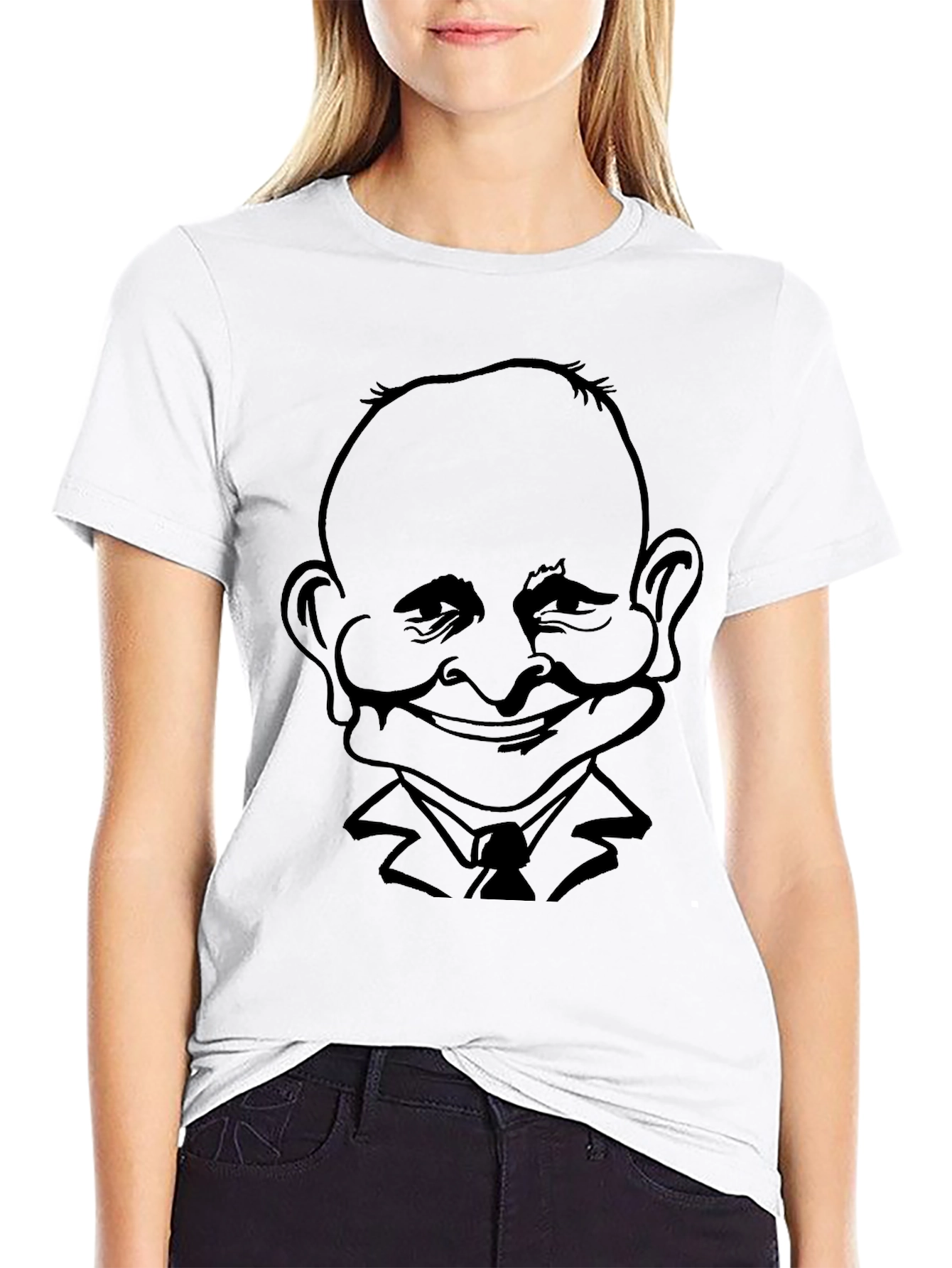 Caricature Graphic T-Shirt - Black