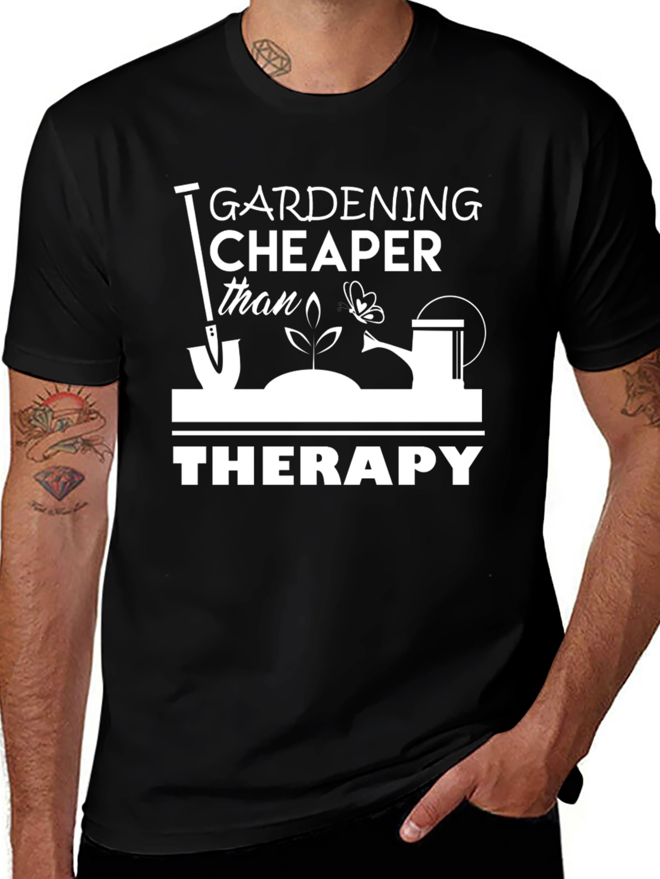 Gardening Cheaper Than Therapy Graphic Tee