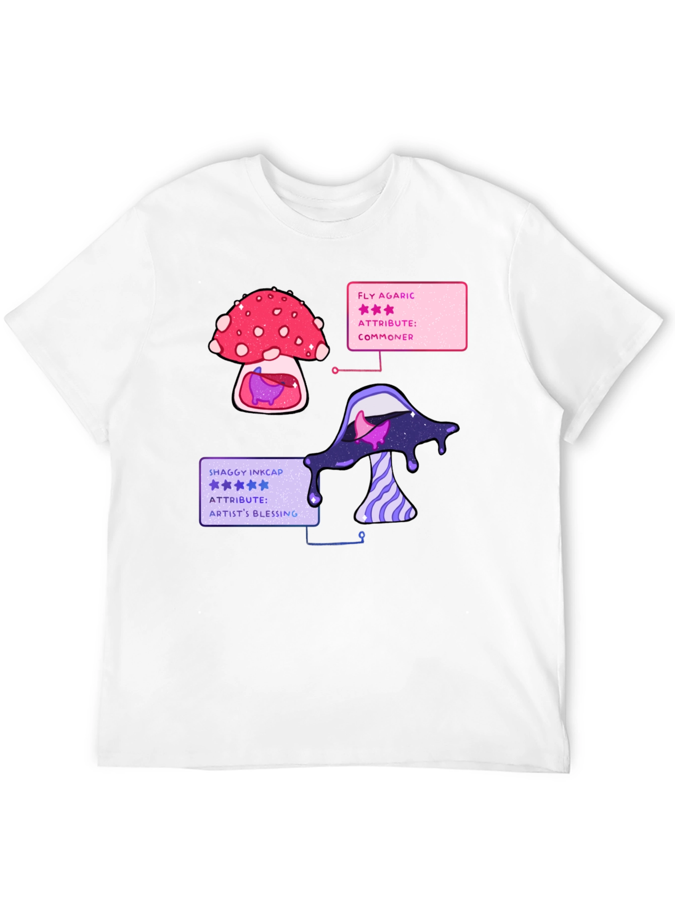Mushroom T-Shirt - Fly Agaric & Shaggy Inkcap Design