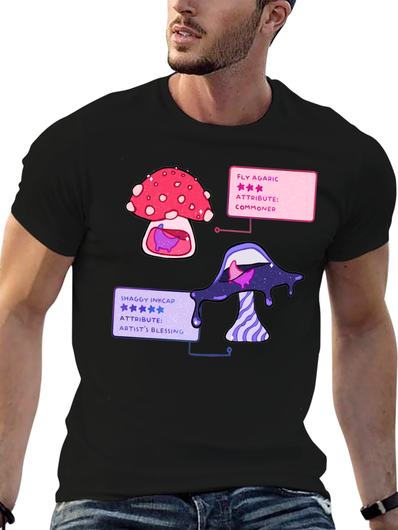 Mushroom T-Shirt - Fly Agaric & Shaggy Inkcap Design