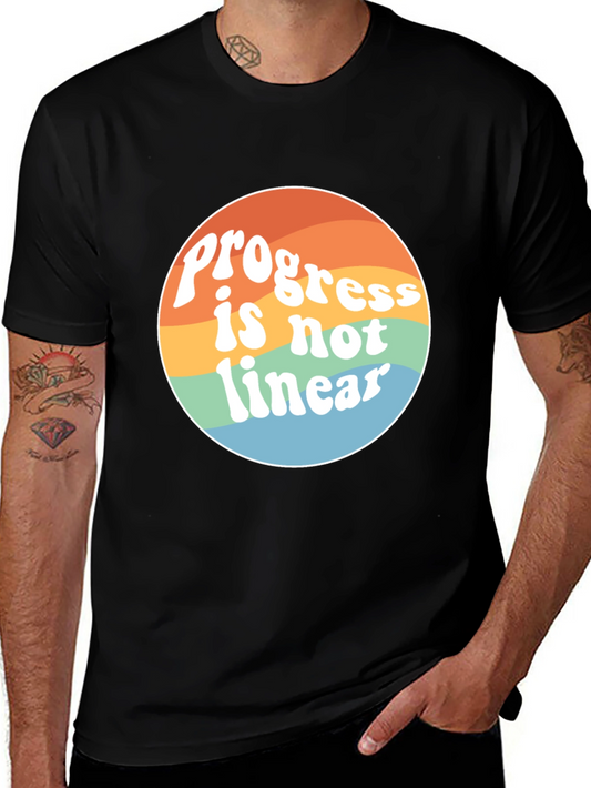 Progress is Not Linear Graphic Tee - Black Unisex