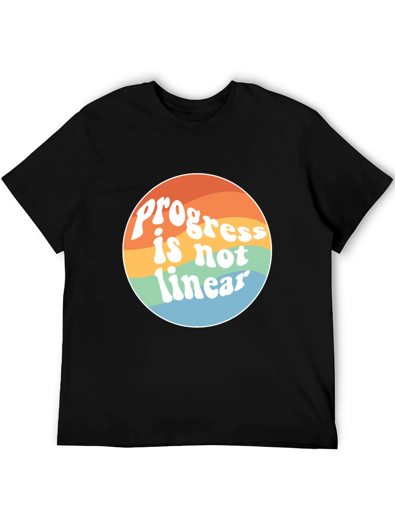 Progress is Not Linear Graphic Tee - Black Unisex