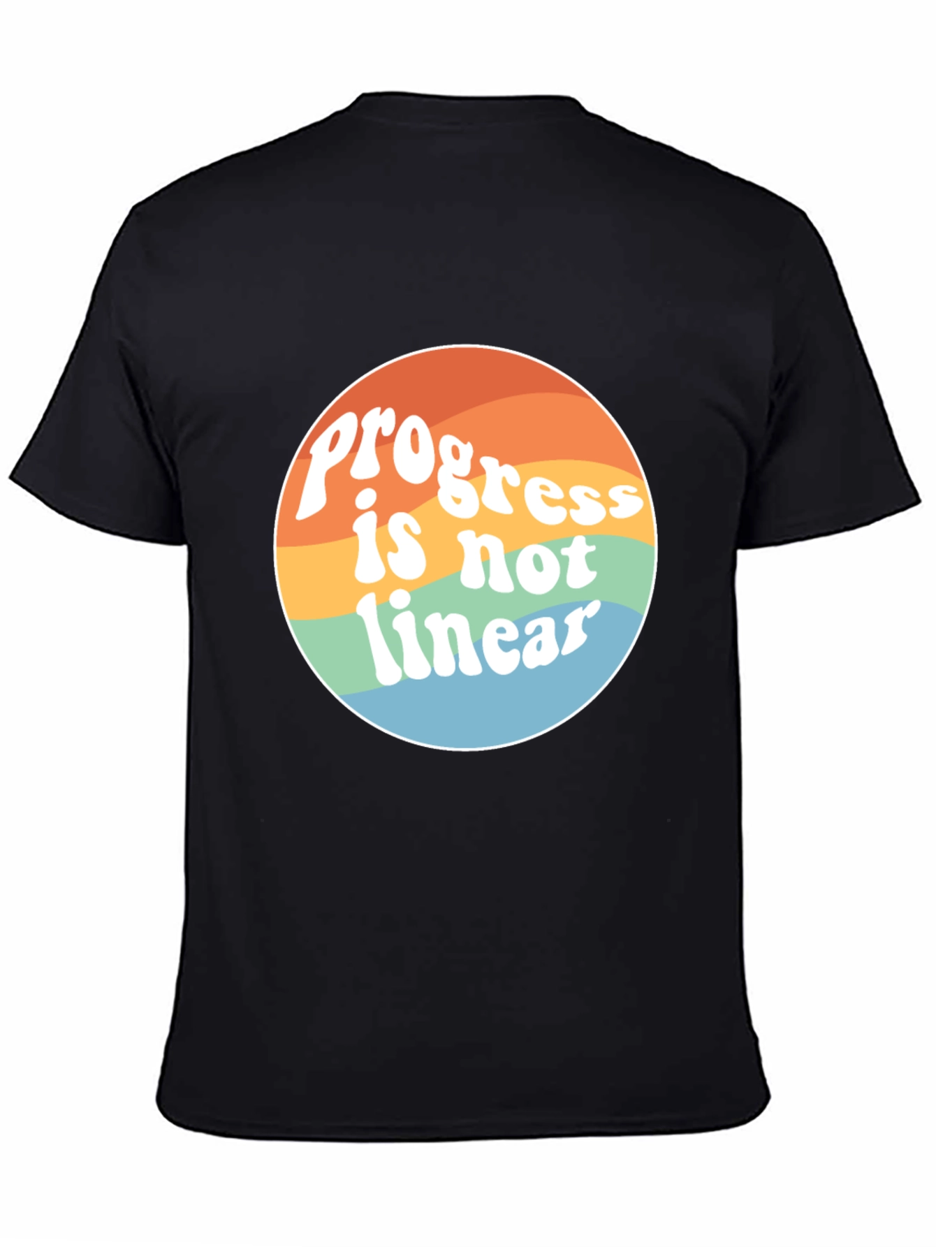 Progress is Not Linear Graphic Tee - Black Unisex