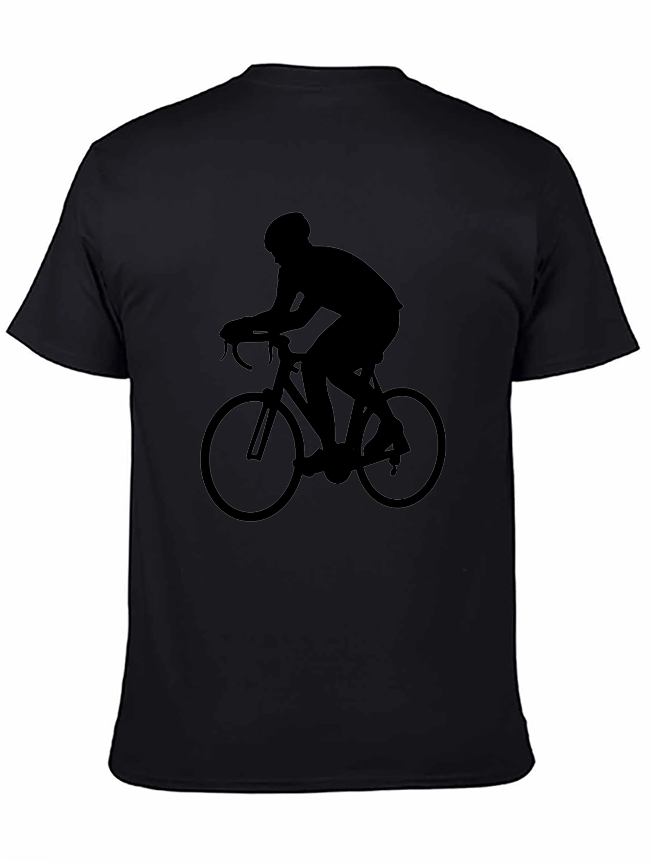 Cyclist Silhouette Graphic Tee - Black