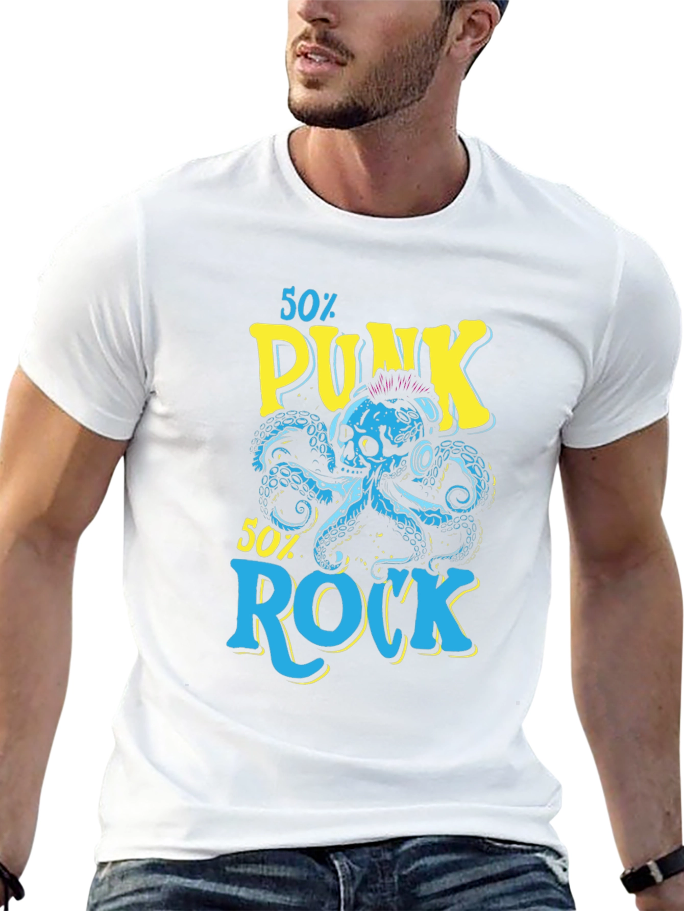 Punk Rock Octopus Graphic T-Shirt