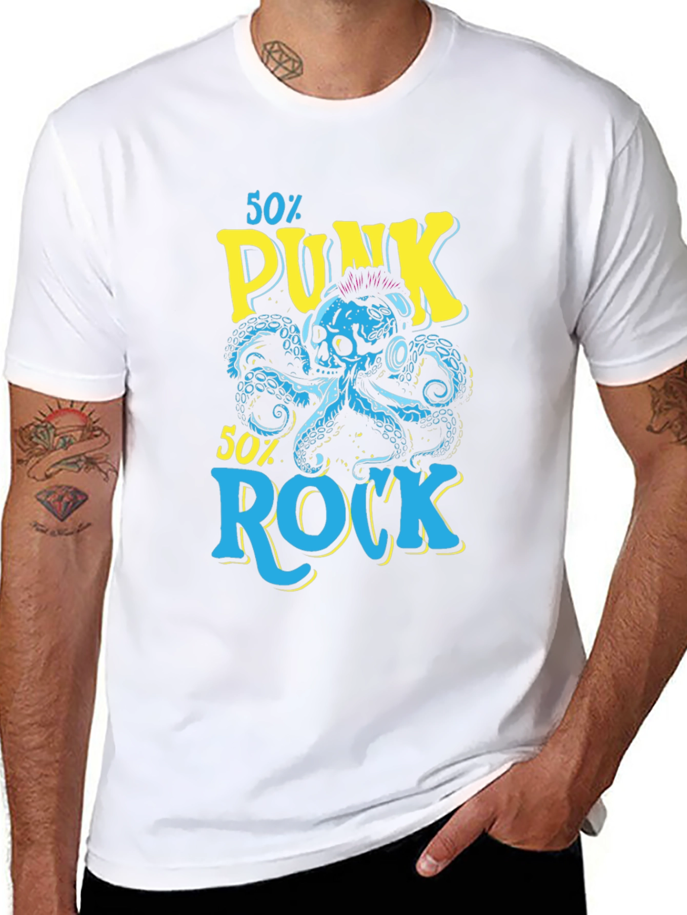 Punk Rock Octopus Graphic T-Shirt