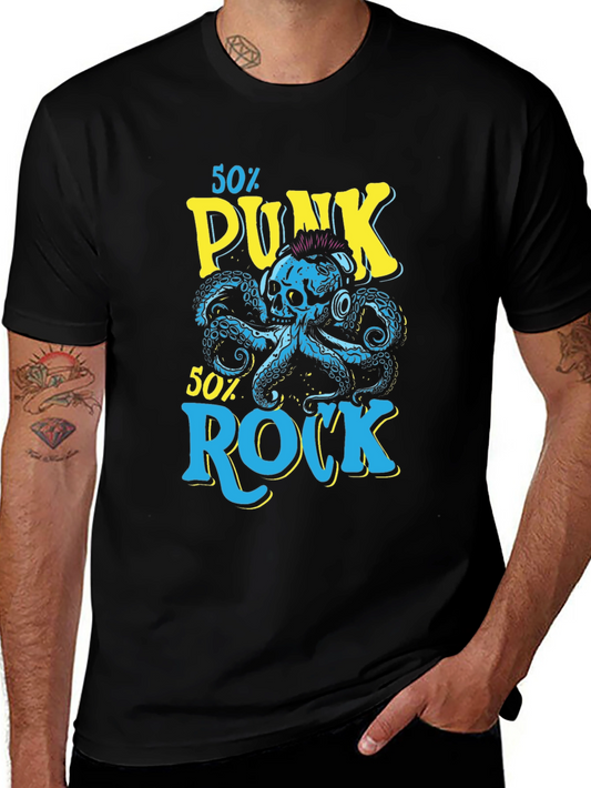 Punk Rock Octopus Graphic T-Shirt
