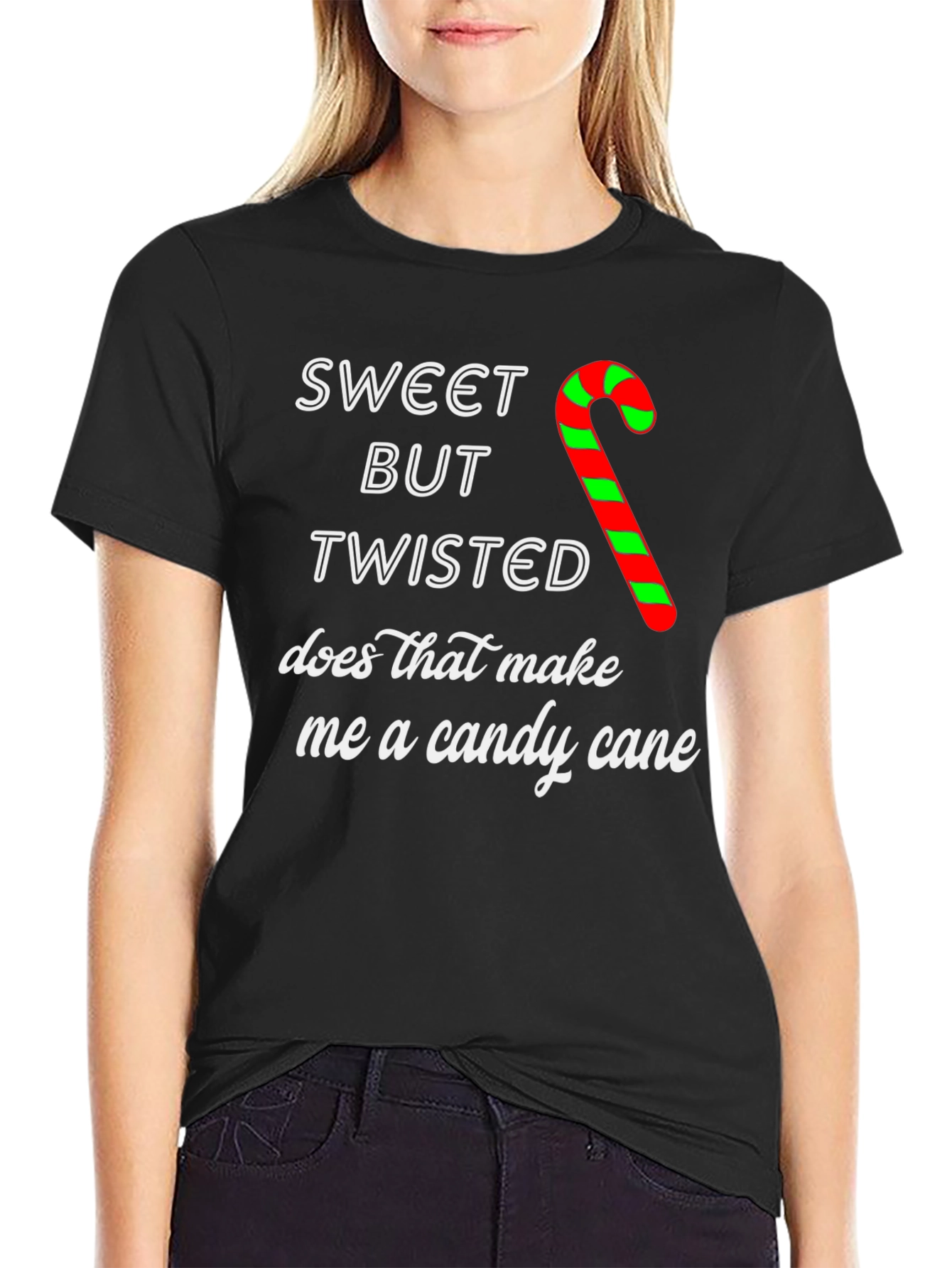 Sweet But Twisted Candy Cane Christmas T-Shirt