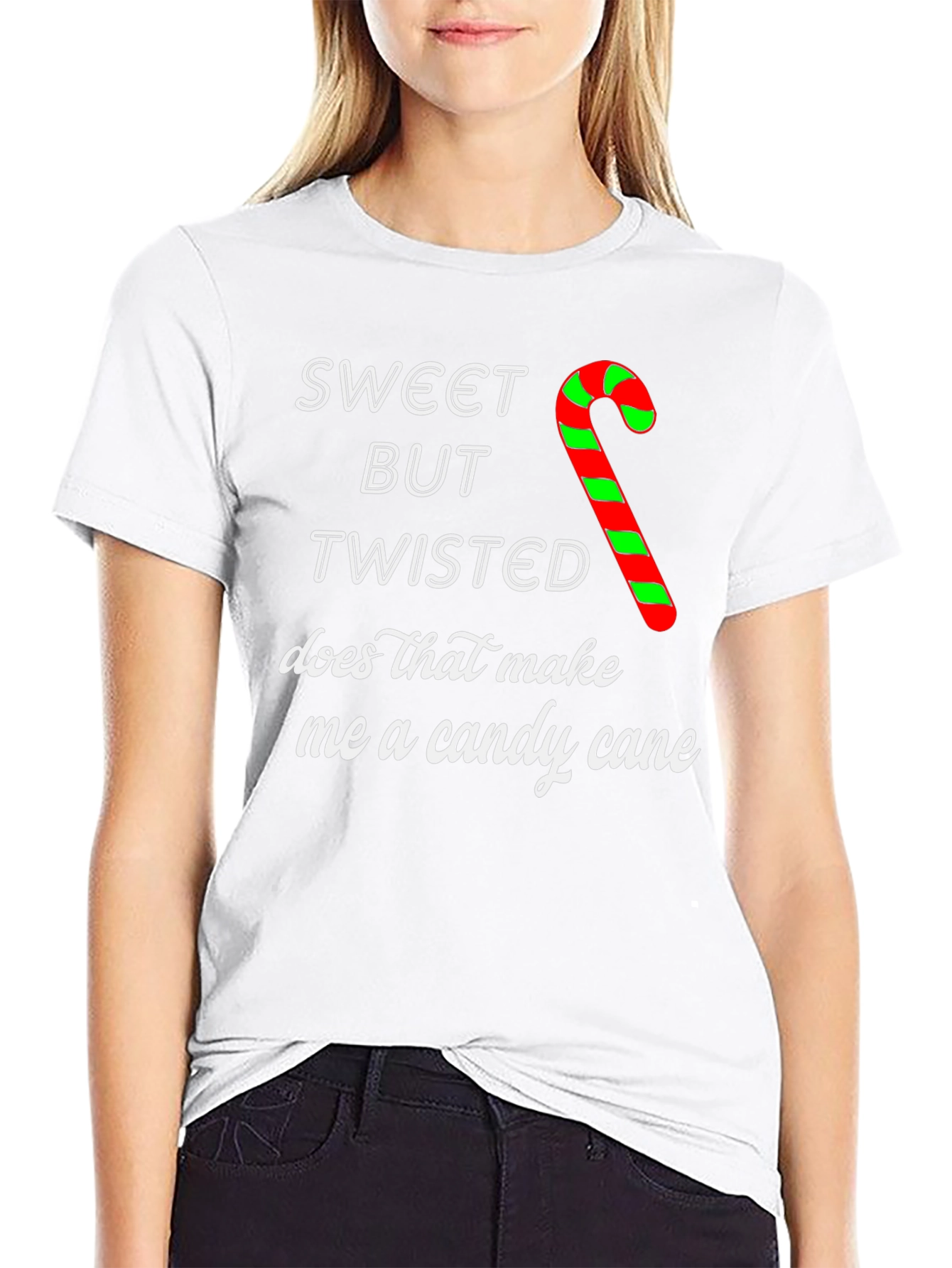 Sweet But Twisted Candy Cane Christmas T-Shirt