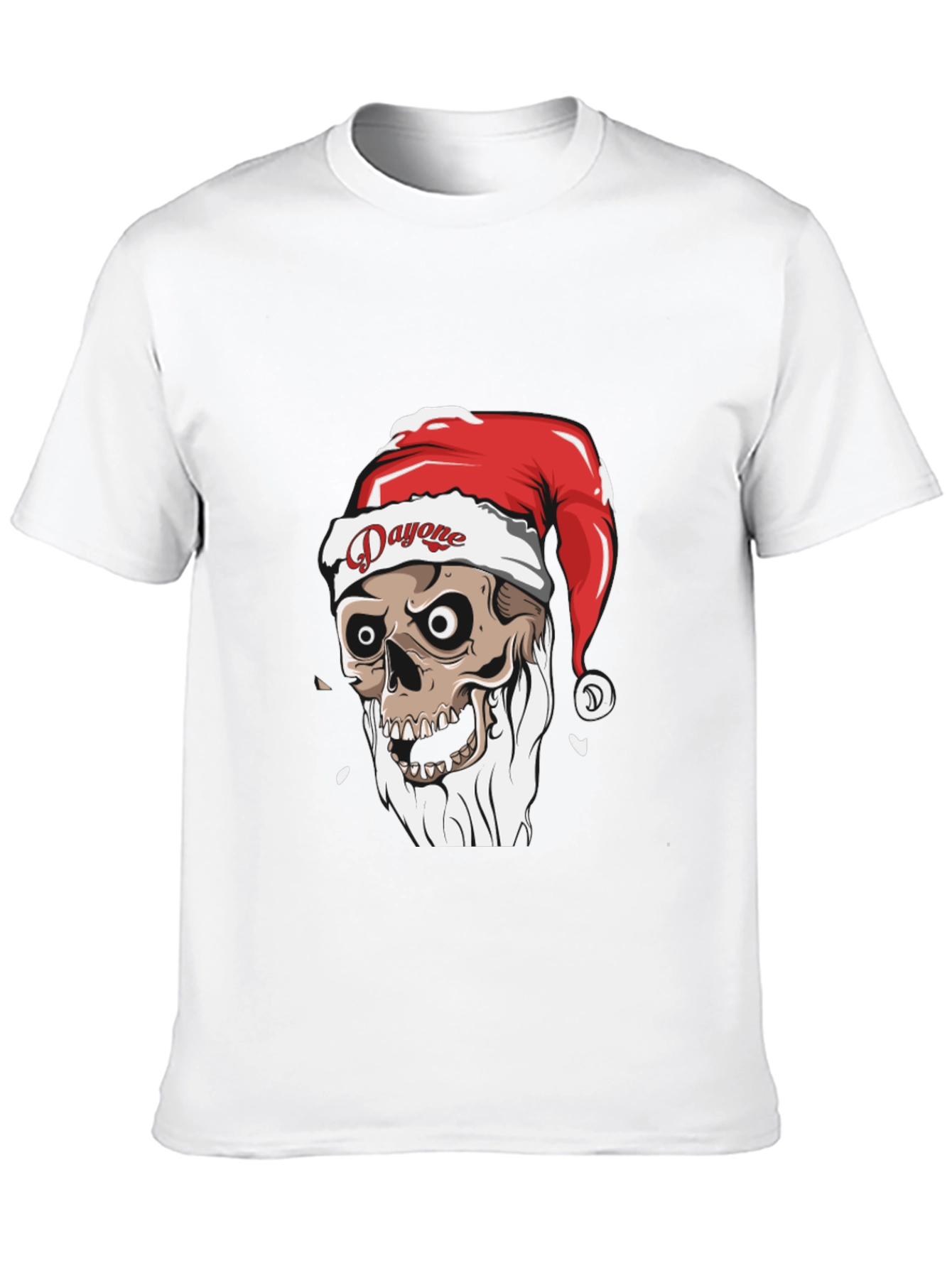Dayone Santa Skull Graphic Tee - Holiday Spooky T-Shirt