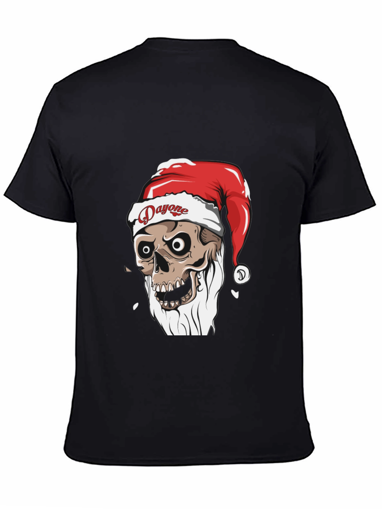 Dayone Santa Skull Graphic Tee - Holiday Spooky T-Shirt