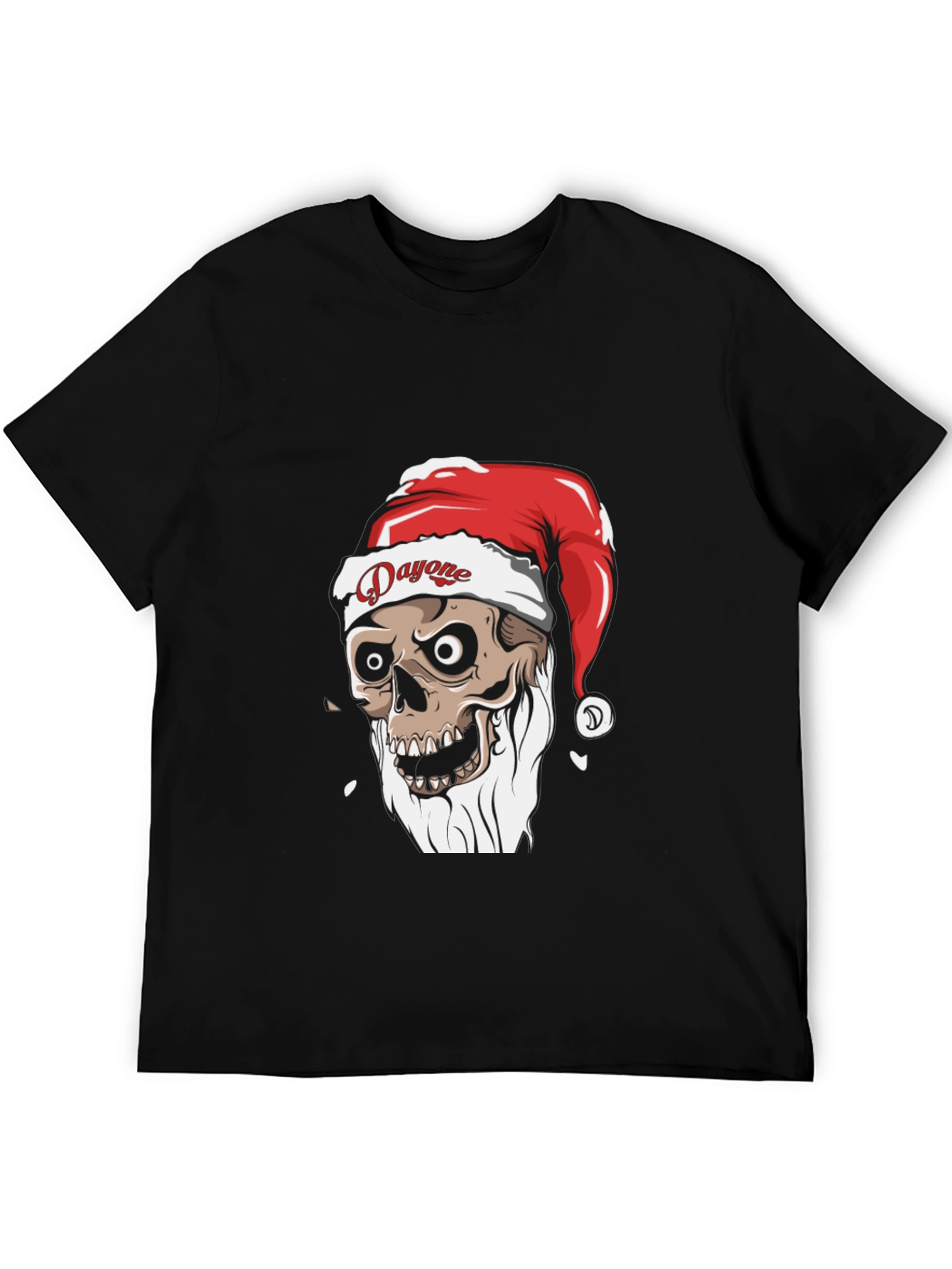 Dayone Santa Skull Graphic Tee - Holiday Spooky T-Shirt