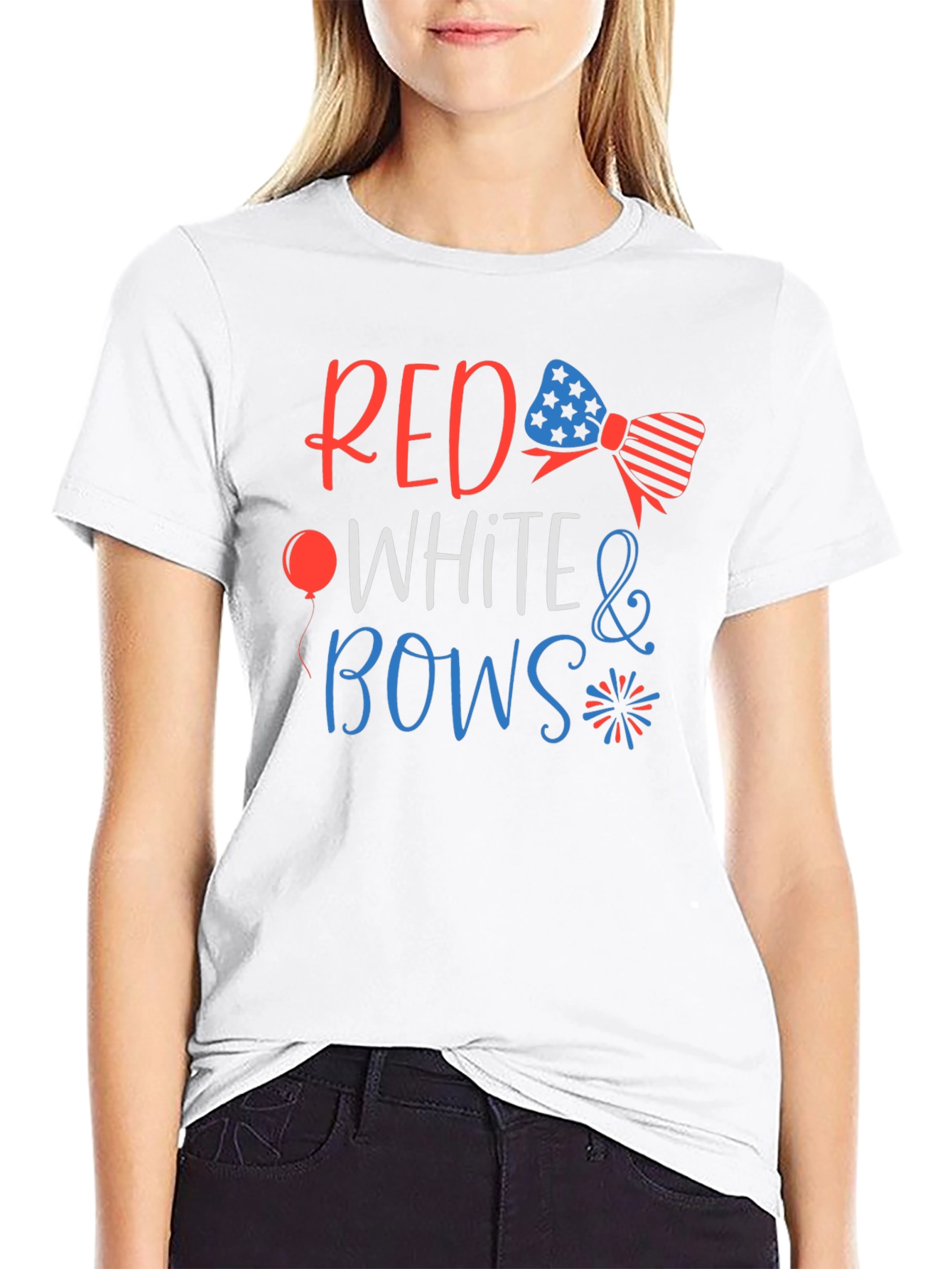 Red White & Bows Patriotic Graphic T-Shirt