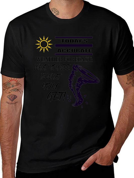 Humorous Weather Forecast Graphic Tee - Tornado Design