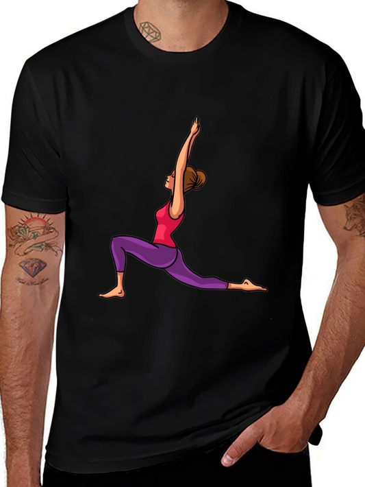 Yoga Pose Graphic Black T-Shirt
