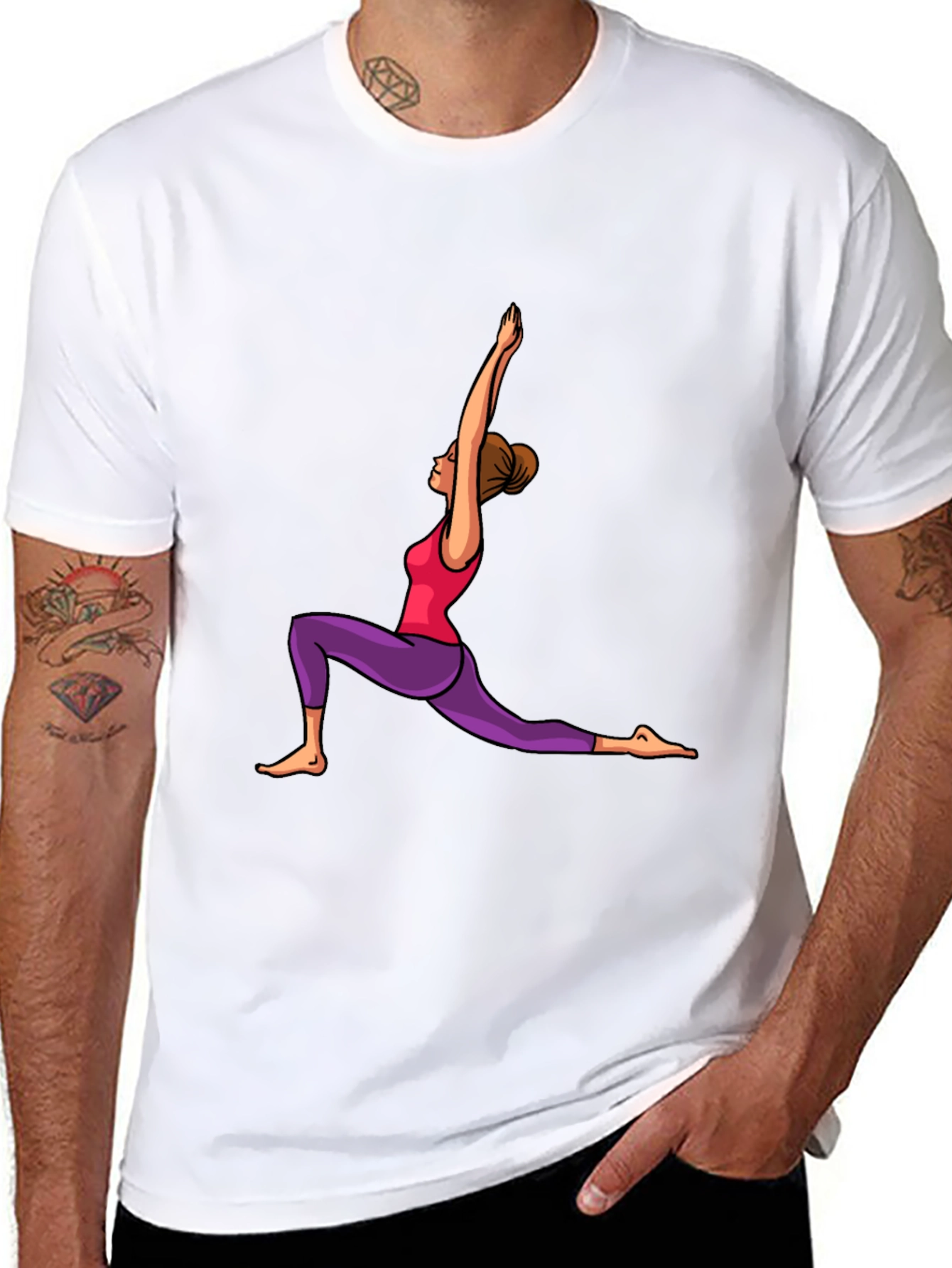 Yoga Pose Graphic Black T-Shirt