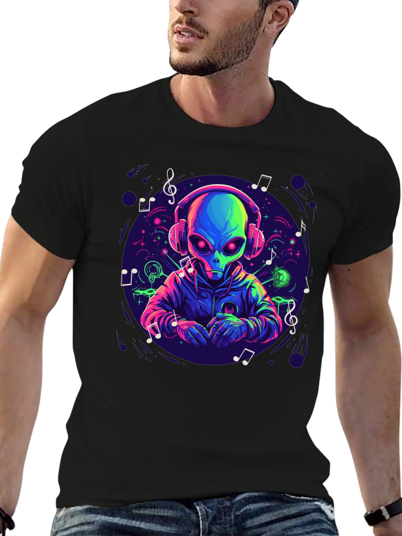 Alien DJ Graphic Tee - Music Lover Gift