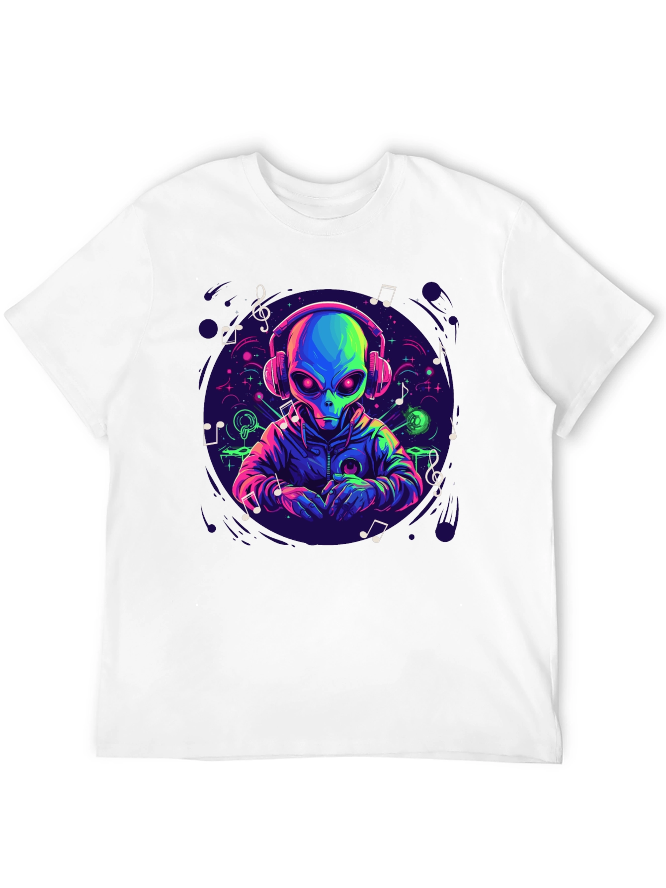 Alien DJ Graphic Tee - Music Lover Gift
