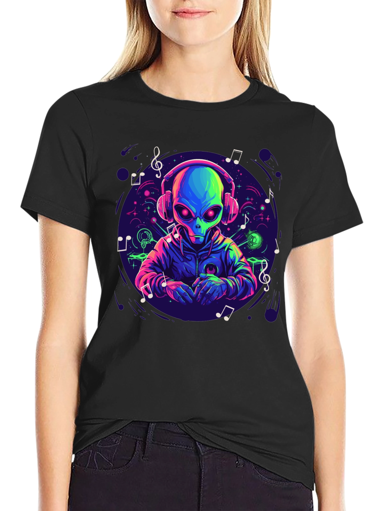 Alien DJ Graphic Tee - Music Lover Gift
