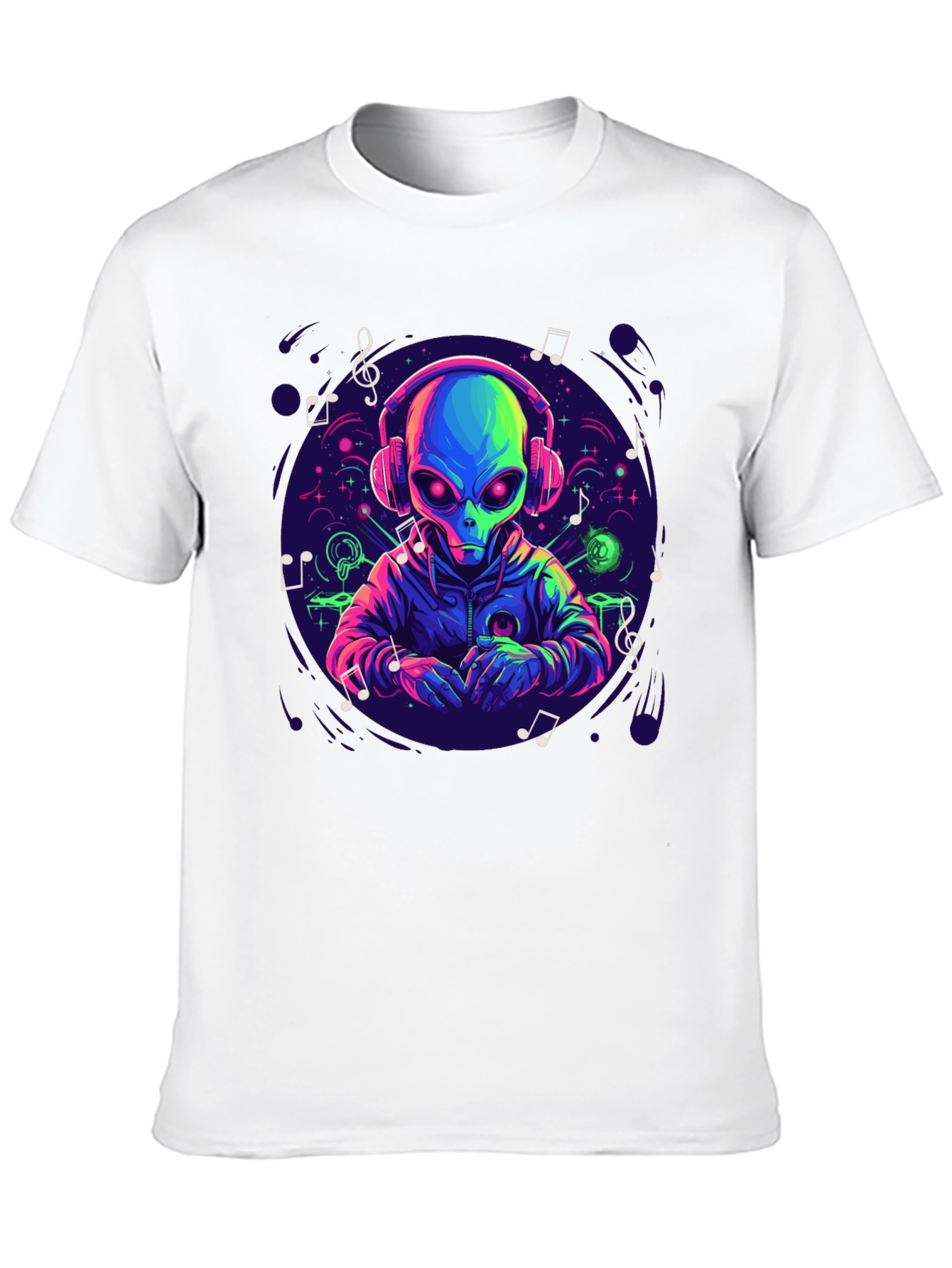 Alien DJ Graphic Tee - Music Lover Gift