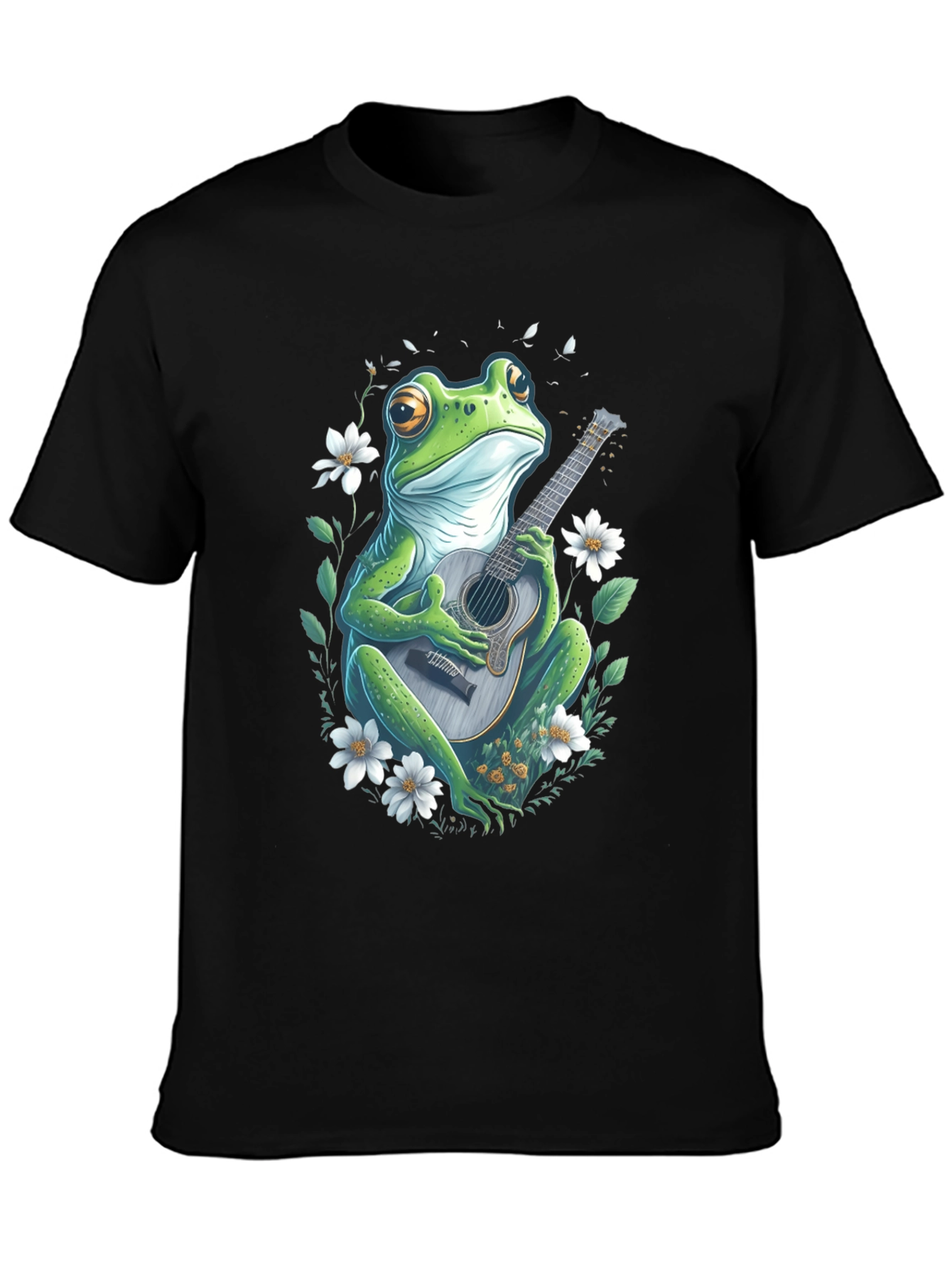 Frog Guitarist Graphic Tee - Unique Black T-Shirt