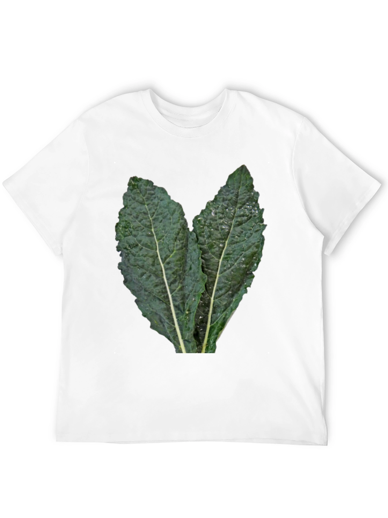 Kale Leaf Graphic Tee - Black Cotton T-Shirt
