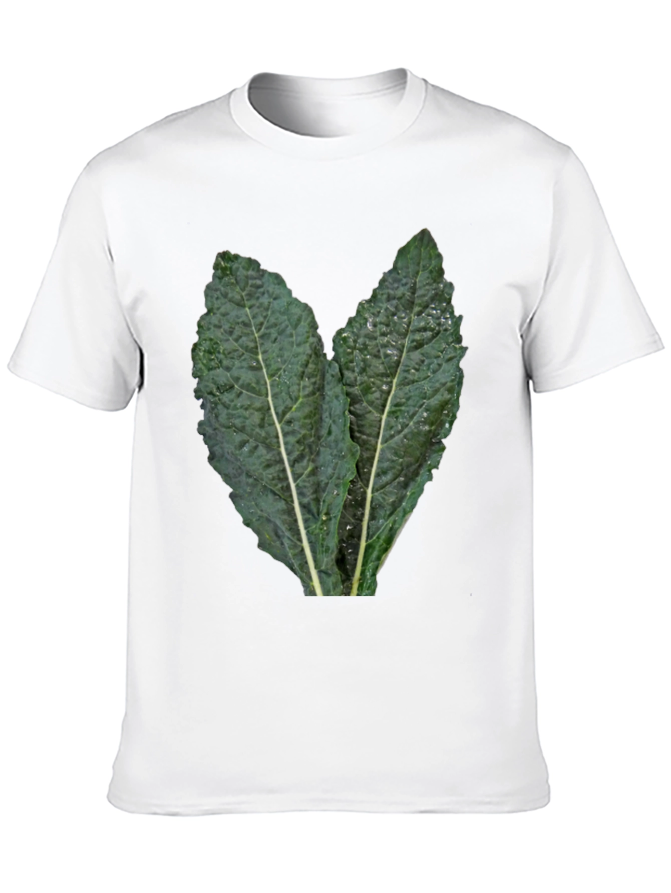 Kale Leaf Graphic Tee - Black Cotton T-Shirt