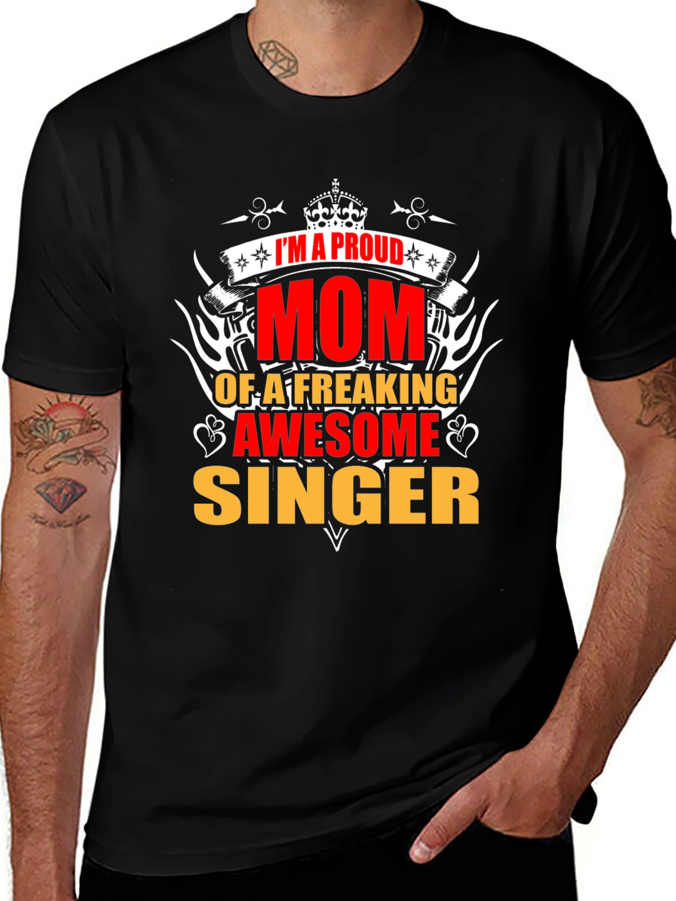 Proud Mom of Awesome Singer Graphic T-Shirt