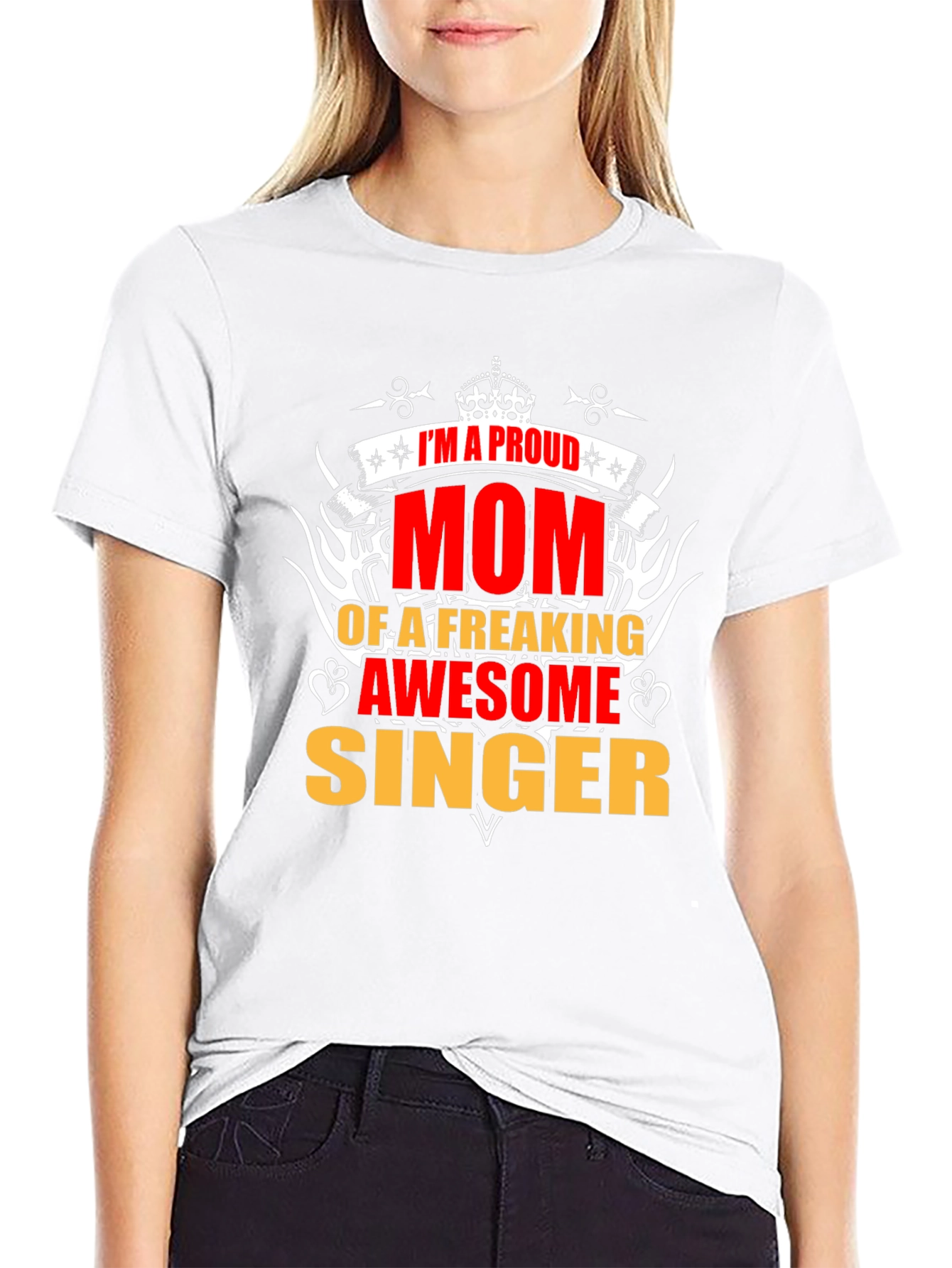 Proud Mom of Awesome Singer Graphic T-Shirt
