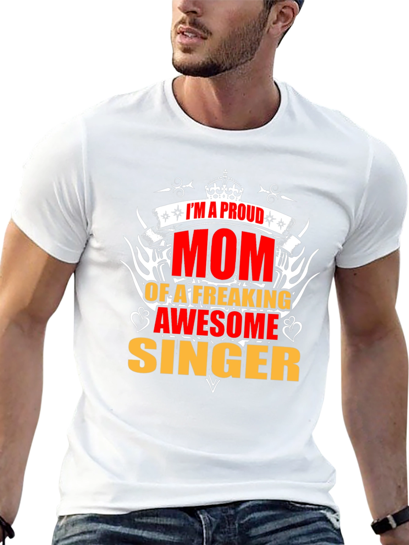 Proud Mom of Awesome Singer Graphic T-Shirt