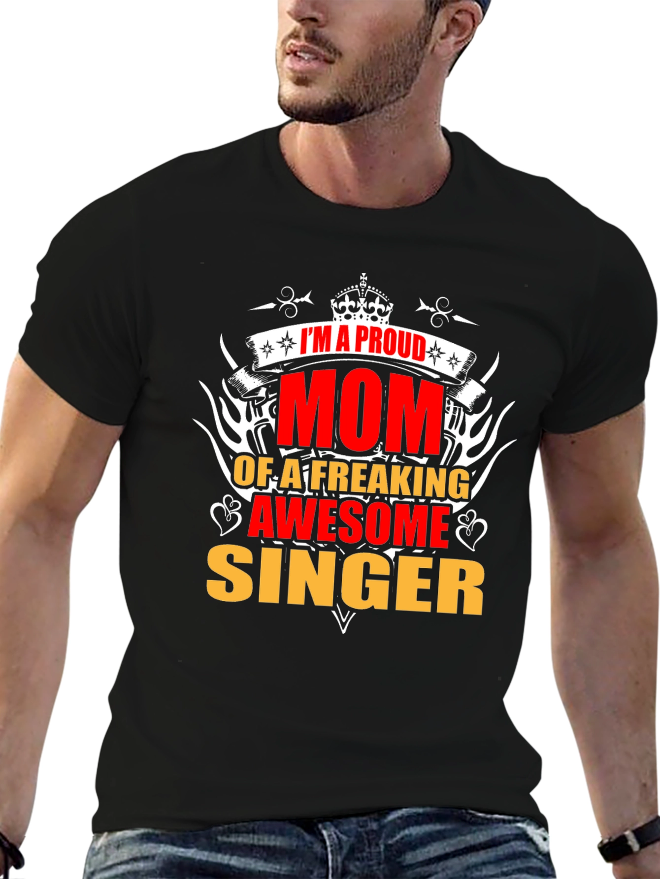 Proud Mom of Awesome Singer Graphic T-Shirt