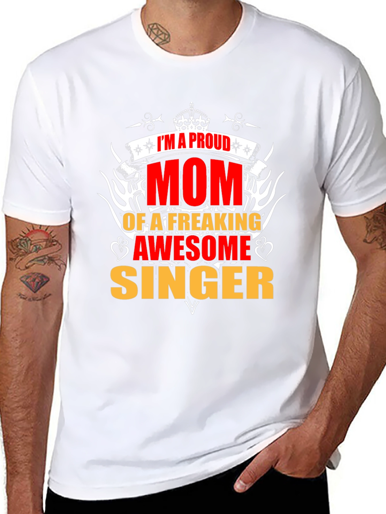 Proud Mom of Awesome Singer Graphic T-Shirt