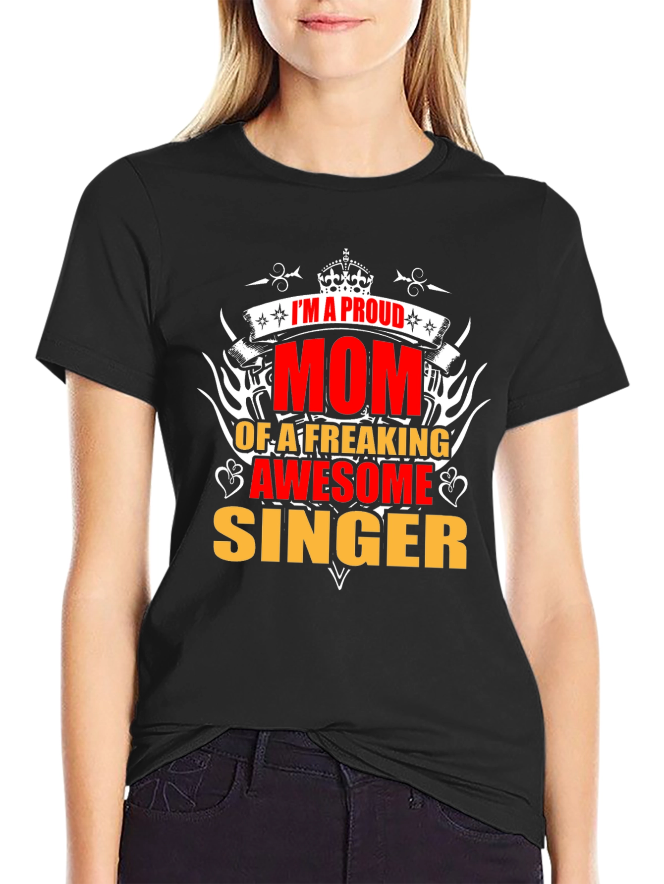 Proud Mom of Awesome Singer Graphic T-Shirt
