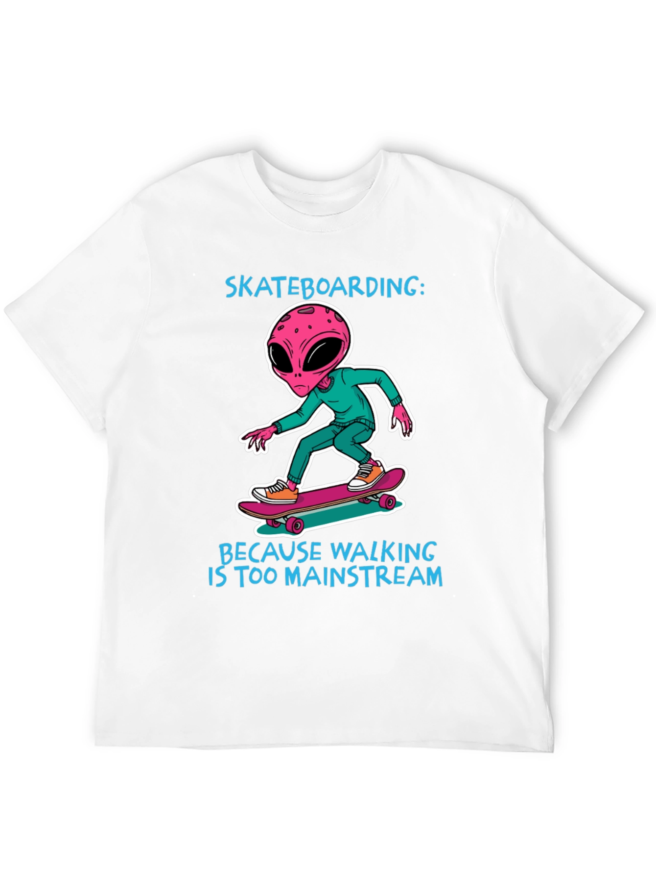 Skateboarding Alien T-Shirt: Mainstream Alternative
