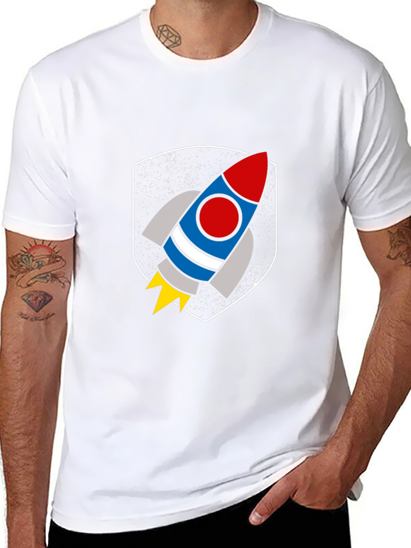 Rocket Graphic Black T-Shirt - Blast Off!