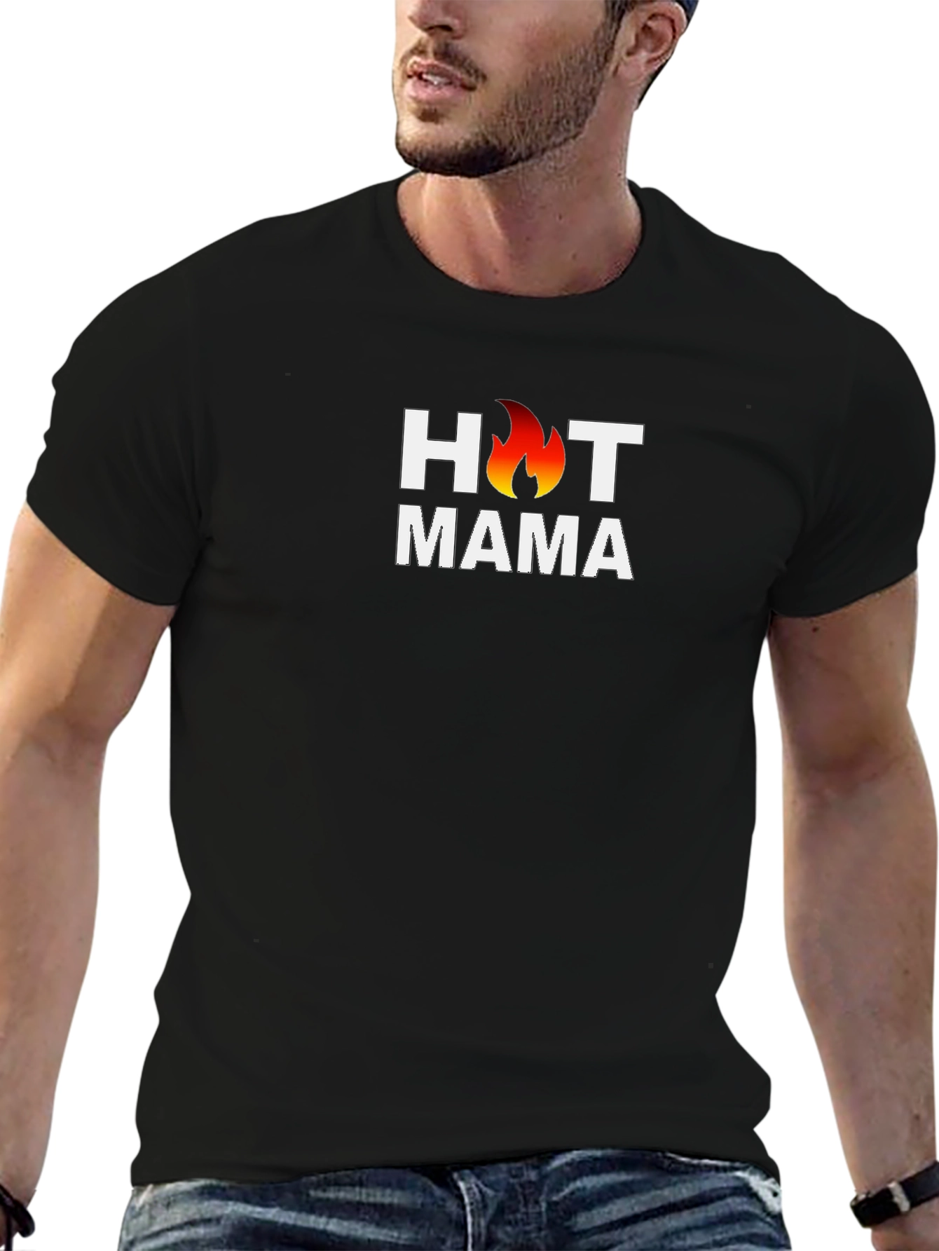 Hot Mama Graphic Tee - Black Cotton T-Shirt