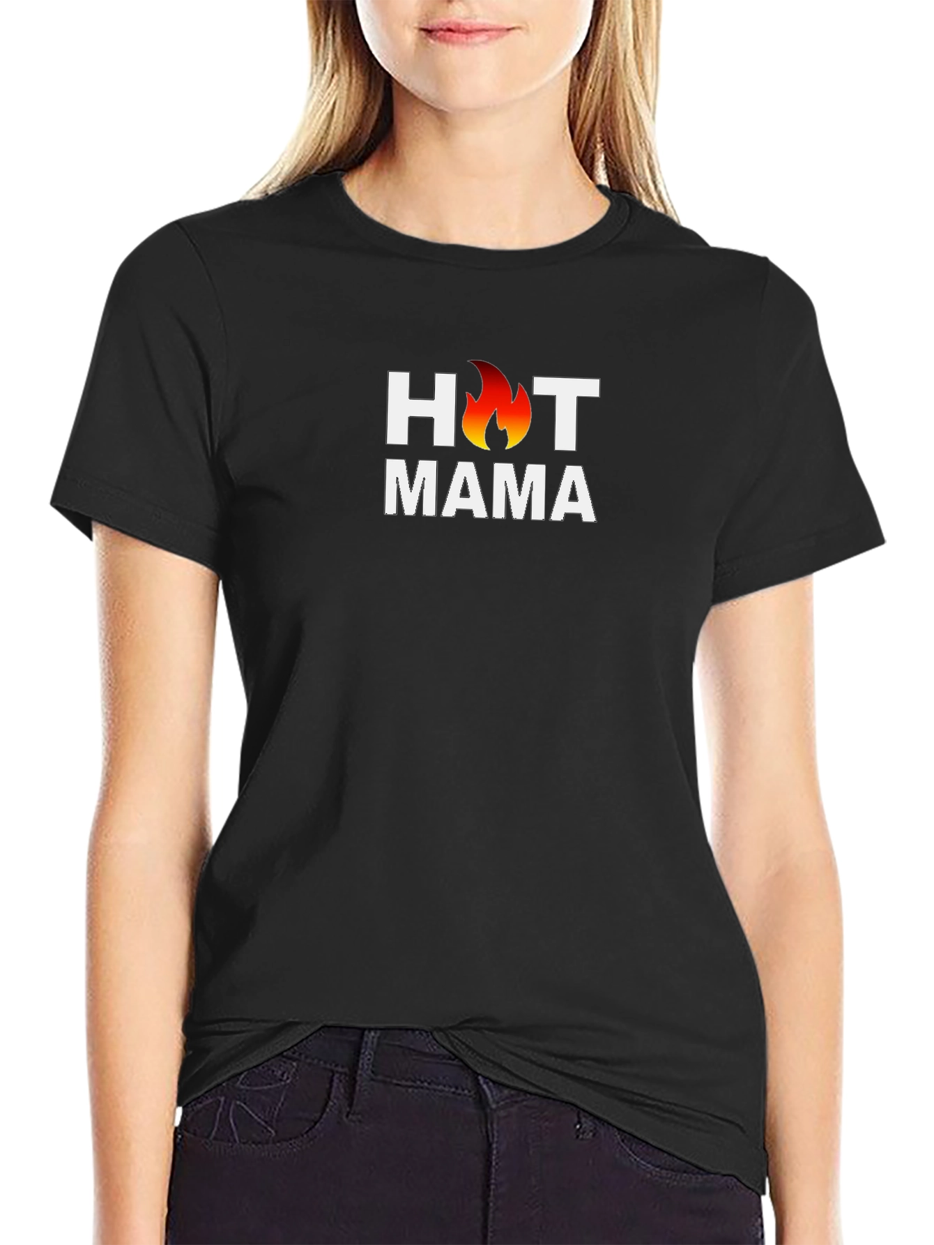 Hot Mama Graphic Tee - Black Cotton T-Shirt