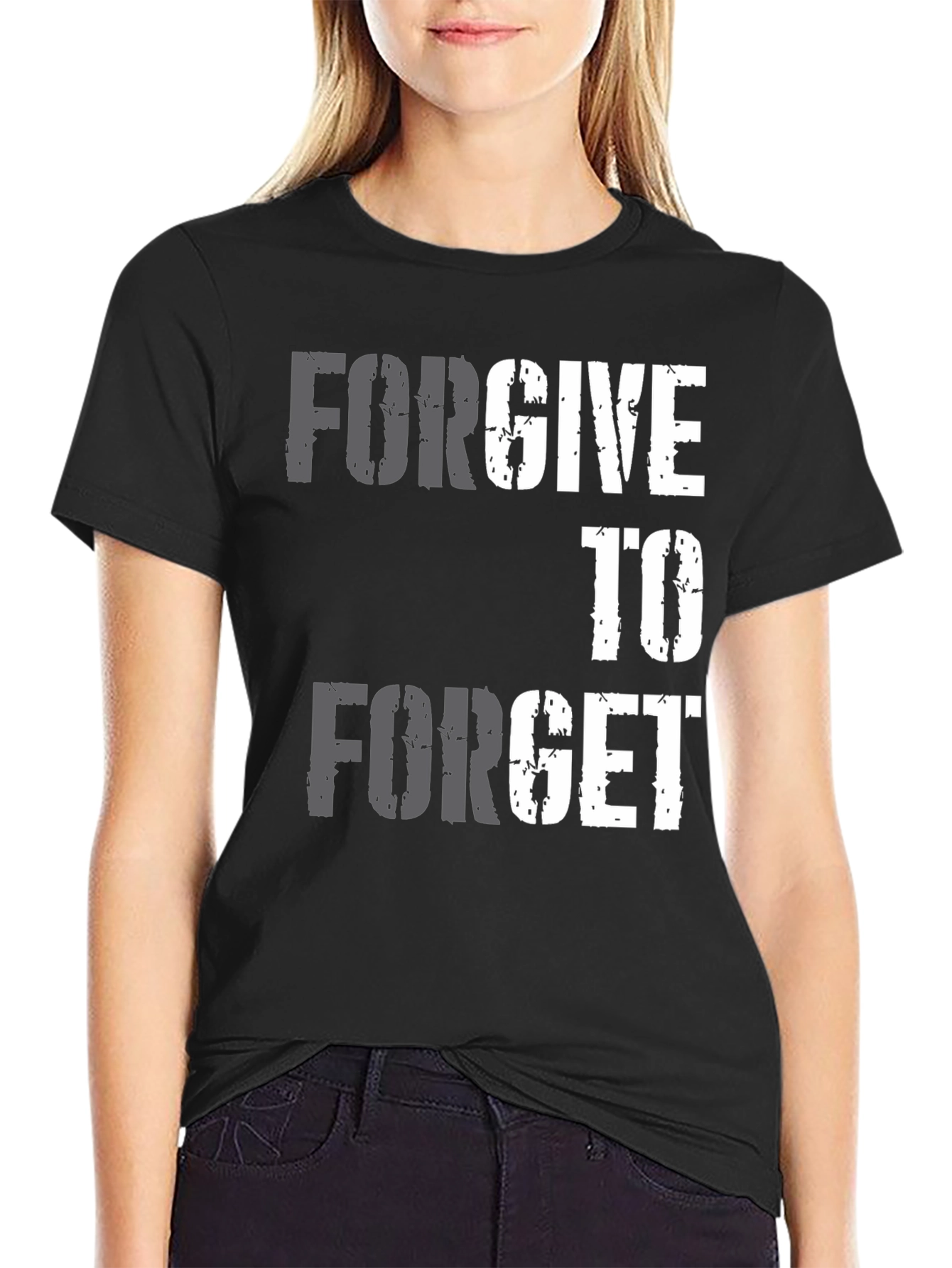 Forgive to Forget Graphic T-Shirt - Black