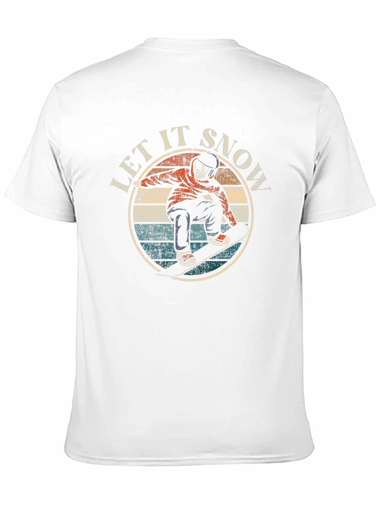 Let It Snow Snowboarder Graphic Tee - Retro Style