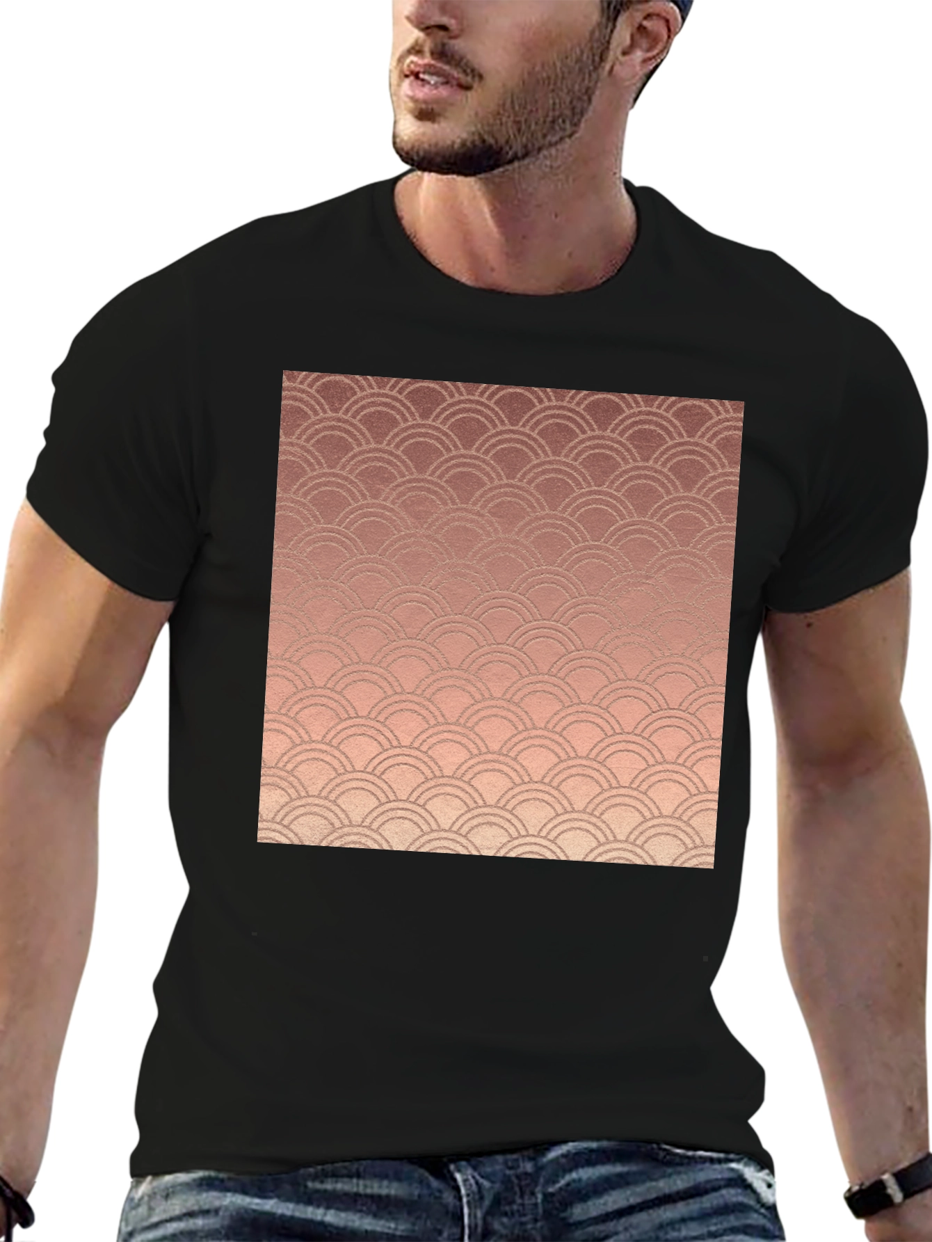 Stylish Copper Wave Graphic Tee