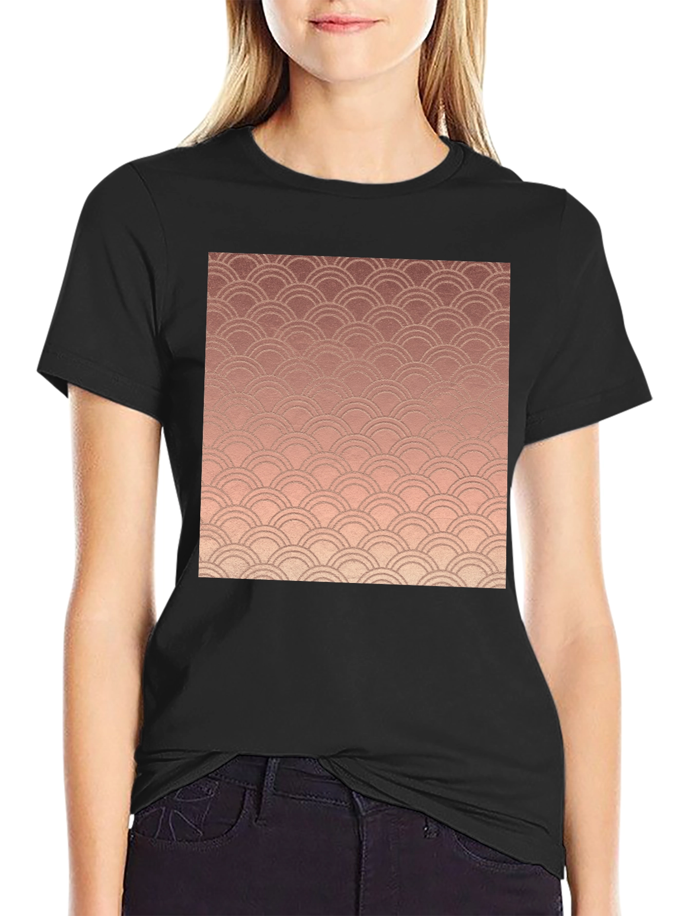 Stylish Copper Wave Graphic Tee