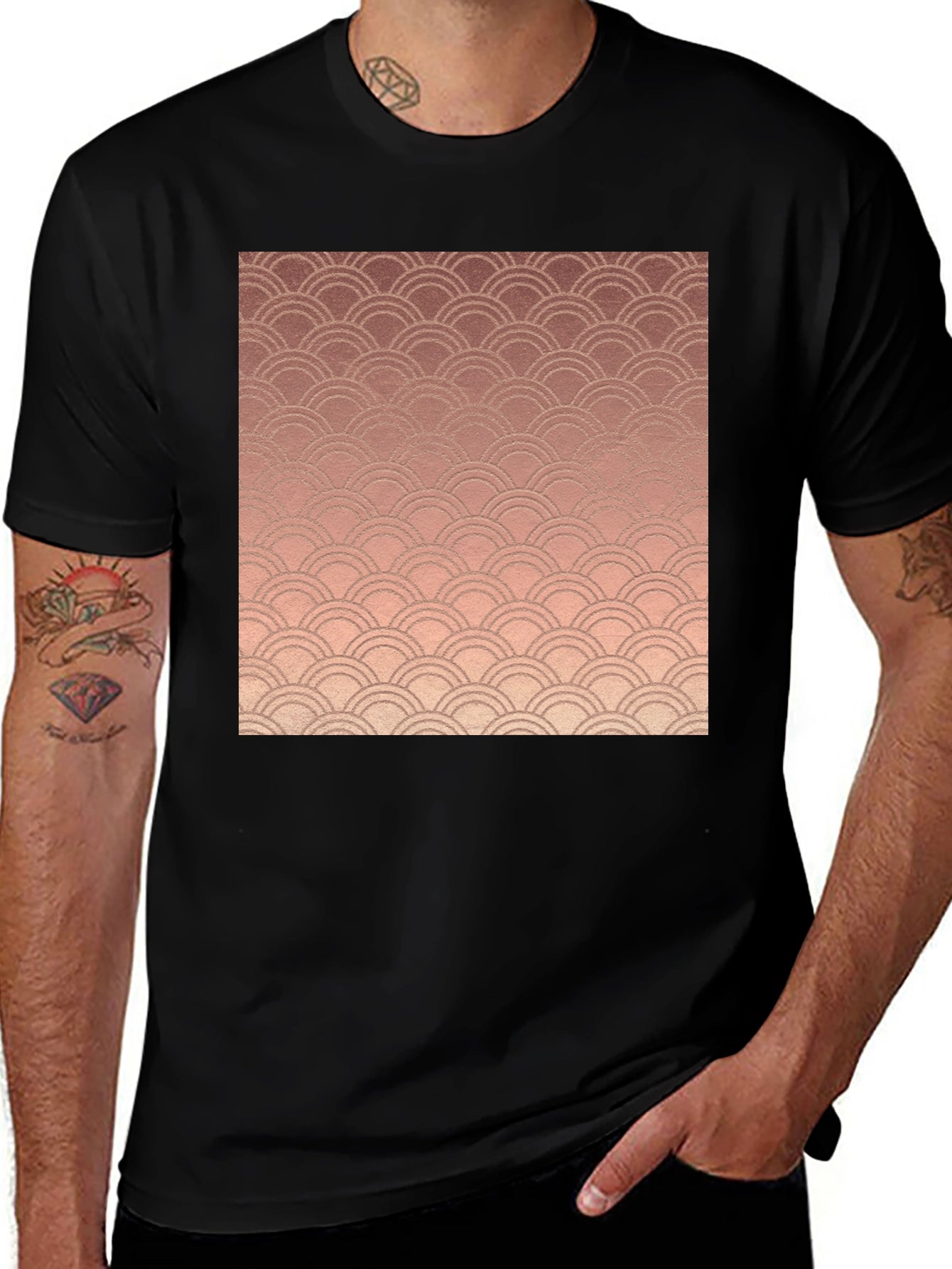 Stylish Copper Wave Graphic Tee