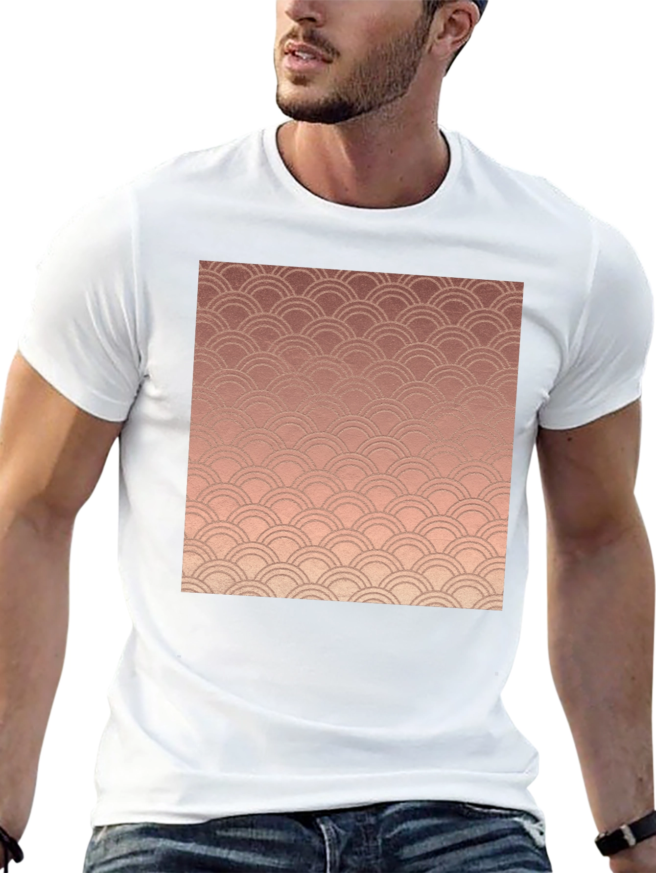 Stylish Copper Wave Graphic Tee
