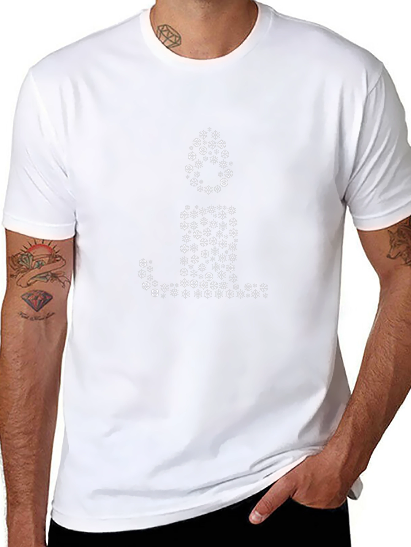 Snowflake Candle Graphic Tee - Black
